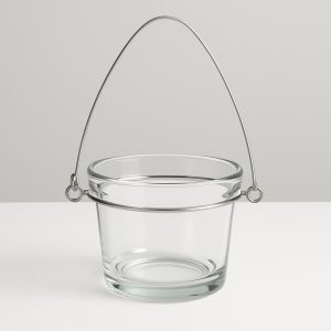 Clear Glass Hanging Flat Base Votive Cup Pk of 6 (3″x2.5″)