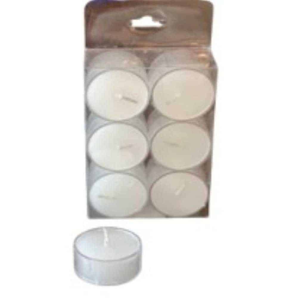 Clear Acrylic Wax Filled t-lite Pk of 12  (4 Hour)