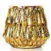 Set of 3 Gold Mercury Glass Votive Holders – Elegant Candle Decor Silver Mercury Glass Votive (4.5″x4″)