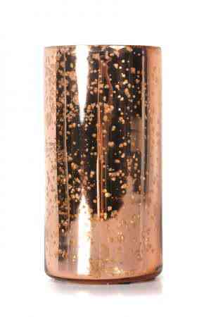 Copper Mercury Glass Cylindrical Bouquet Holder (9″Hx4″)