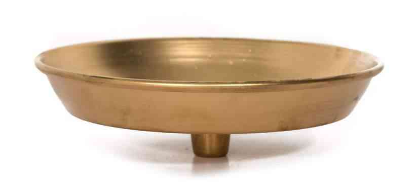Elegant Gold Decorative Plates - Set of 6 Iron Serving Platters for Event Table Decor Nickle Iron Plate with Peg Pk of 6 (7″Top Dx2″Hx6″Bottom)