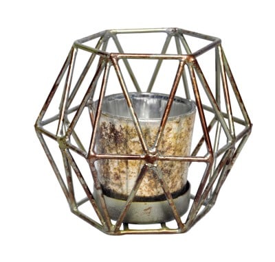 geometrical lantern with votive cup