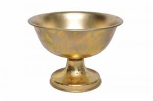 Gilded collection Gold Leaf Urn centerpiece  pedestal bowl 7.5″Hx9″D7.5″Hx9″D