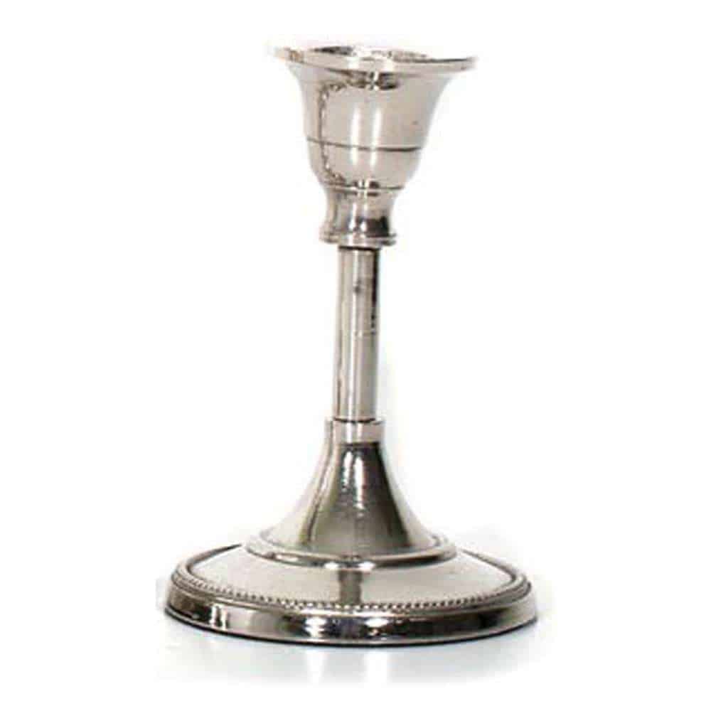 Elegant Silver Candle Holders - Set of 6 Durable Aluminum Stands for Modern Décor Silver Aluminum Candle Stand Pk of 6 (5″x3″)