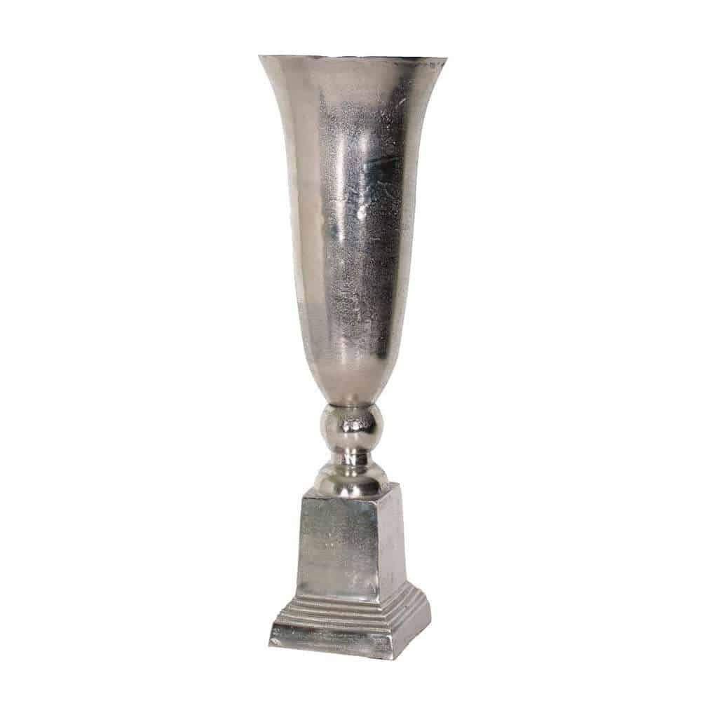 Elevate Your Space with a 43" Tall Decorative Metal Flower Vase Nickel Aluminum Vase (43″Hx16″)