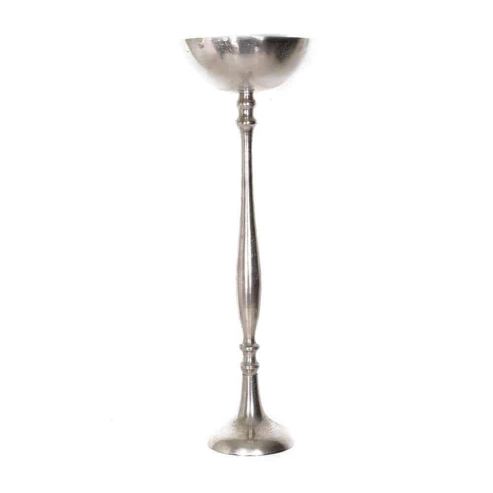 12” Nickel Aluminum Bowl - Modern Centerpiece & Versatile Serving Decor Nickel Aluminum Bowl (12″Dx31″H)