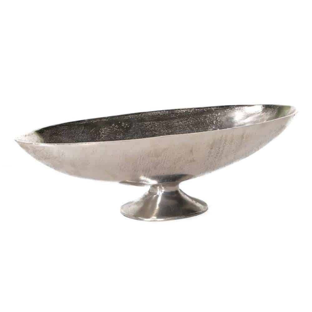 21-Inch Nickel Aluminum Serving Bowl: Elegant & Durable Kitchenware Nickel Aluminum Bowl (21″Lx7″Hx 6.5″W)