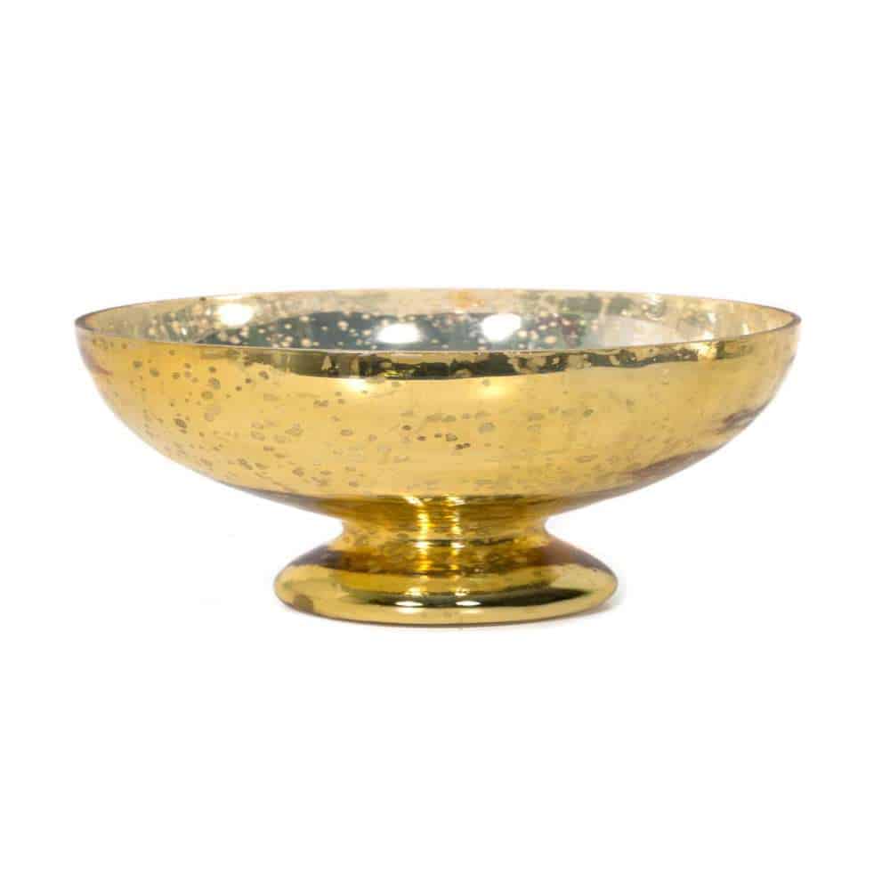 Stunning 7.5" Gold Decorative Bowl - Elegant Mercury Glass Home Décor Gold Mercury Glass Bowl (7.5″x5″)