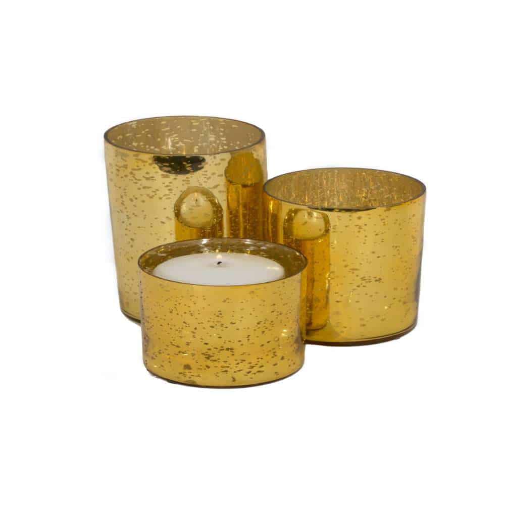 Clear Hammered Glass Cylindrical Floating Candle and Bouquet Holders Set of 3 (4″x5″ -7″ -9″)
