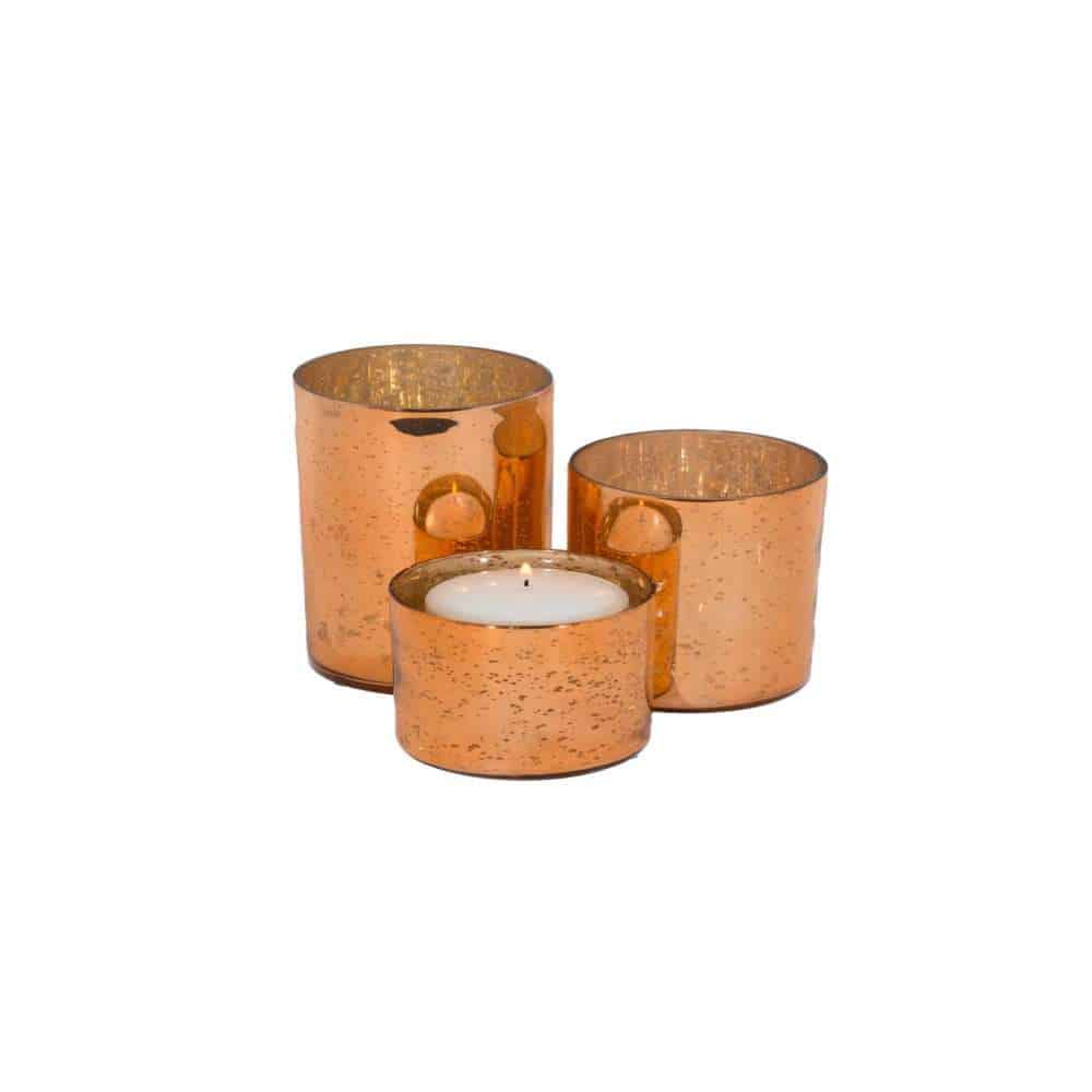 Clear Hammered Glass Cylindrical Floating Candle and Bouquet Holders Set of 3 (4″x5″ -7″ -9″)
