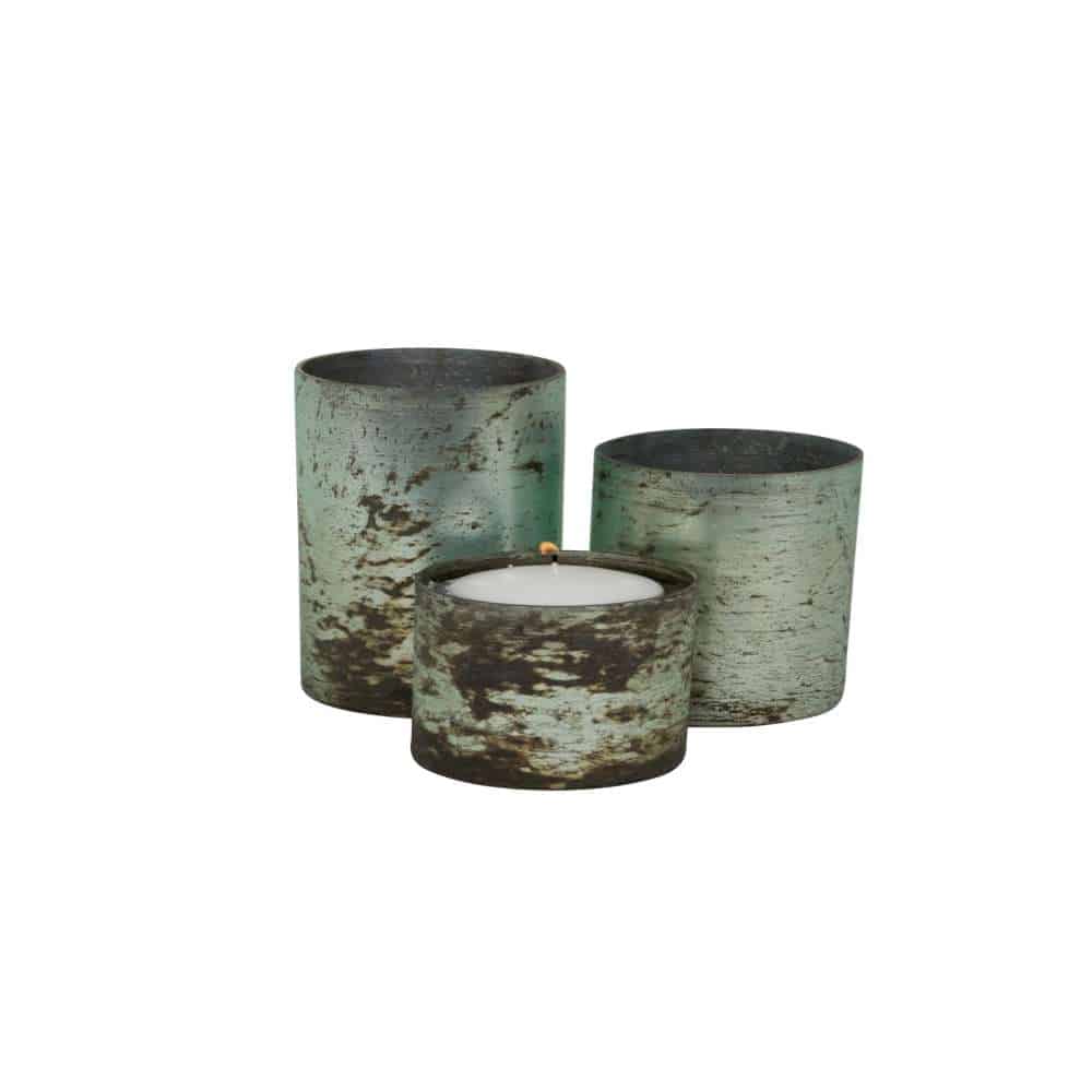 Clear Hammered Glass Cylindrical Floating Candle and Bouquet Holders Set of 3 (4″x5″ -7″ -9″)