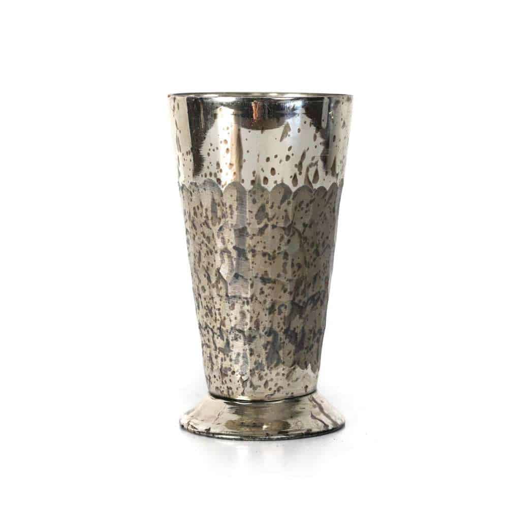 Silver Beehive Mercury Glass Mint Julep - 4.5" | Elegant Home Accents Copper Glass Fleur De Lis Votive Cup (4.5″Hx3″W)