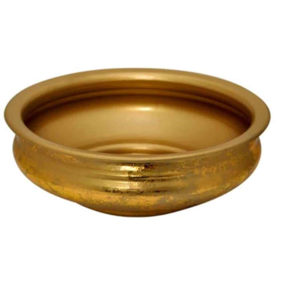 6” Gold Leaf Decorative Centerpiece Bowl - Elegant Table Decor & Versatile Home Accent Gold Leaf centerpiece bowl 6″Hx2″D