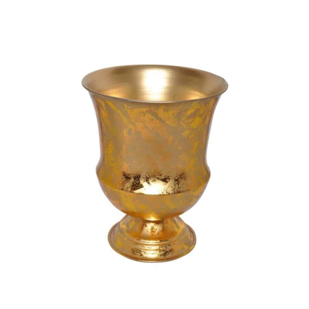Elevate Your Space with a 9" Gold Leaf Urn | Elegant Home Decor & Gifts Gilded collection Gold Leaf Urn 9″Hx.58″W