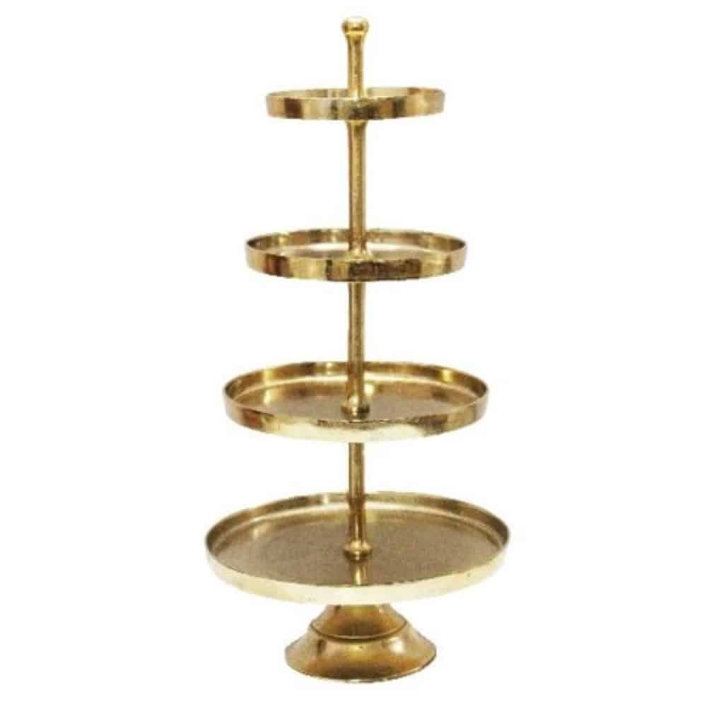 Elegant 36" Gold Cake Stand - Height Adjustable Aluminum Dessert Display Gold Aluminum Cup Cake Stand (36″Hx16″D)
