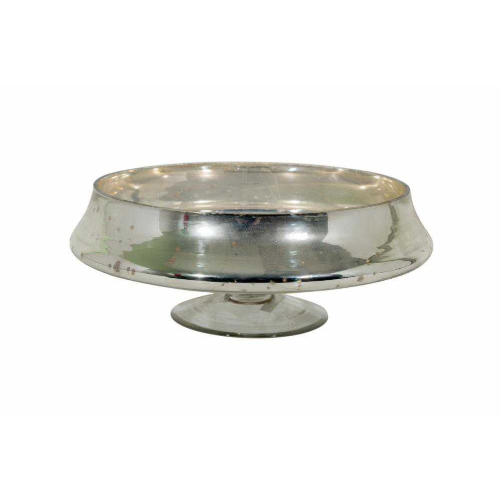 Silver Mercury Glass Lotus Bowl (5x13x13)