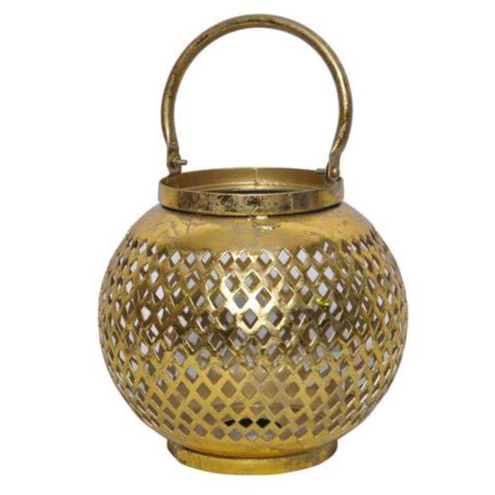 White Gold lantern  8.5″Hx8″D