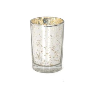 Silver Mercury Glass Votive Cup Set of 6 (3.5″Hx2.5″W)