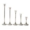 Nickle Plated Aluminum Candle Stand Set of 5  (2.5″x5″ -7″-9″-11″-13″)