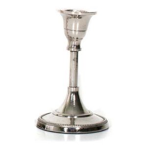 Silver Aluminum Candle Stand Set of 6 (5″x3″)
