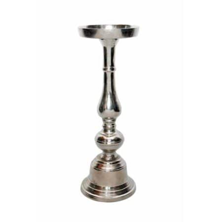 Silver Aluminum Bell Pillar Holder (10″Hx4.5″D)