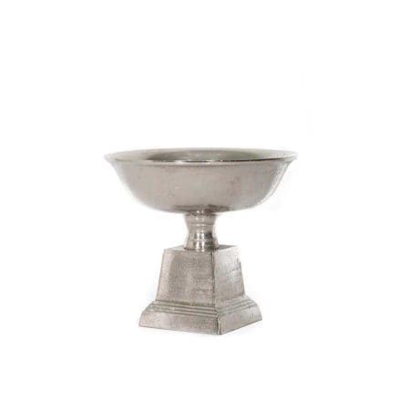 Nickel Aluminum Sqaure Base Pedestal Bowl (8″x7.5″)