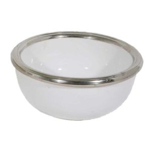 Classic White Ceramic Centerpiece Bowl (7″x7″x3.5″)