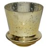 Gold Mercury Glass Vase Urn/Vase (4.5″Hx4.5″W)