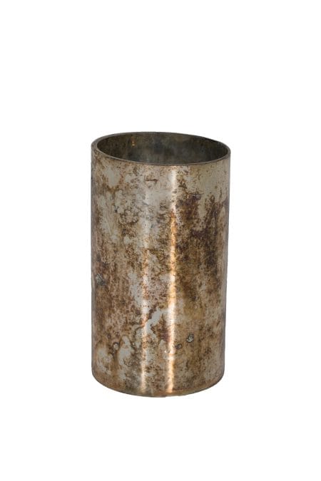 Silver Mercury Glass Cylinder/Bouquet Holder (6.5″Hx3.5″)