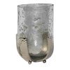 Metal and Seeded Glass Vase 6.5″Hx 4″W