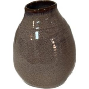 Art Design Earthware Chocolate Vase 6"Hx 4.5"W