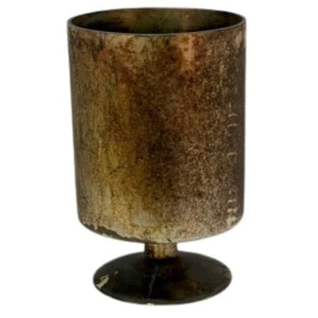 Platinum Bronze Glass Footed Vase 8.5″x 6″