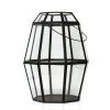 Black Iron and Glass Geometrical Terrarium Lantern (9.5″X7″)