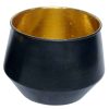 Black and Gold Iron Round Planter (5.5″Wx4.5″H)