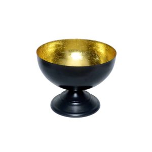 Black and Gold Iron Round Bowl (5.5"Dx4