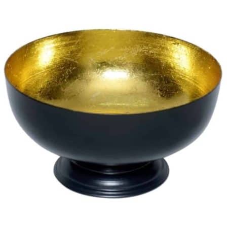 Black and Gold Iron Round Bowl (5.5″Dx4,5″H)