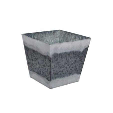 Whitewashed Galvanized Iron Square Planters with Liner Set of 6 (6.5″x6″)