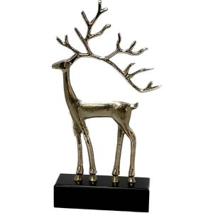 Gold Deer on wood stand 17″x10″
