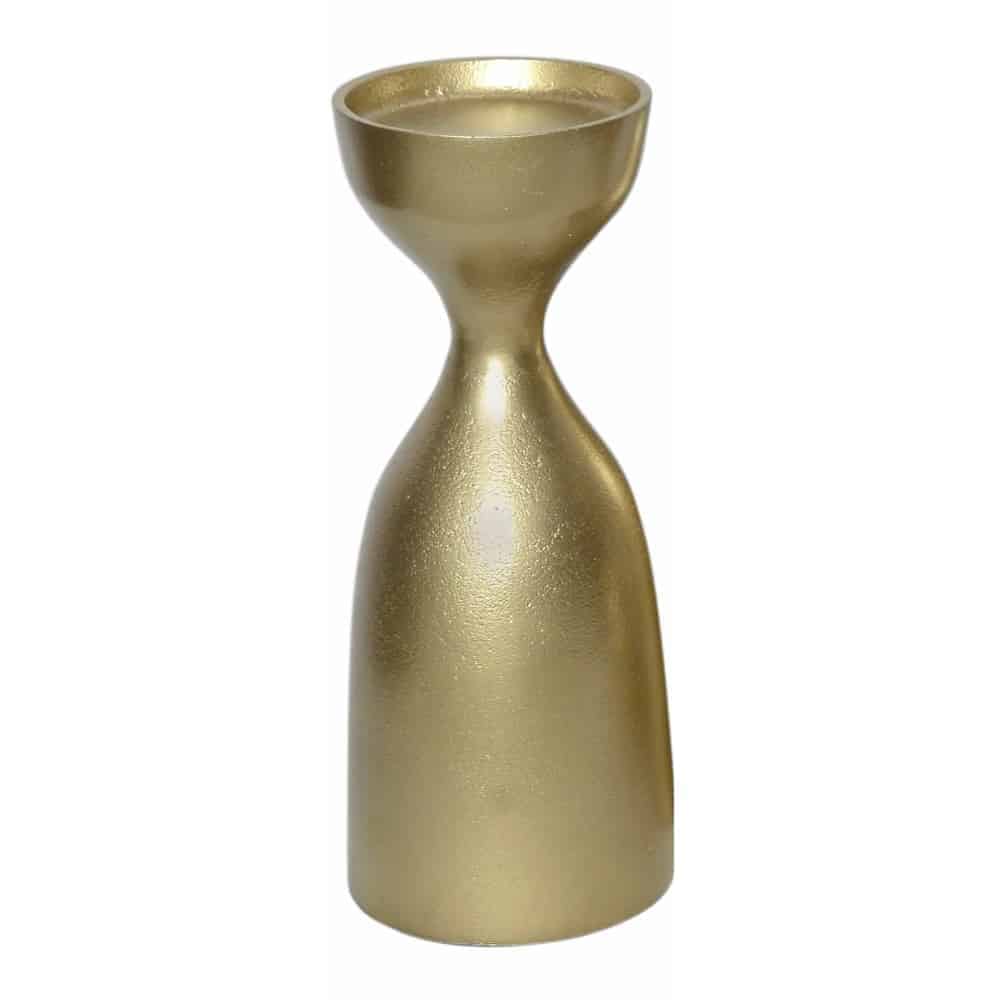 Elegant 10” Gold Aluminum Candle Holder - Durable & Versatile Décor Gold Aluminum Candle Stand (8″Hx4″D)