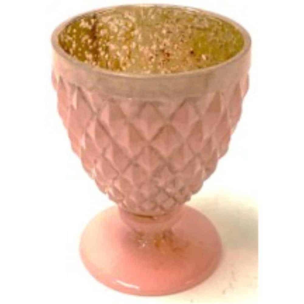 3.5” Pink Mercury Glass Bowl - Stylish Home Accents & Unique Decor Pink Mercury Glass Bowl (6″Dx5.5″H)