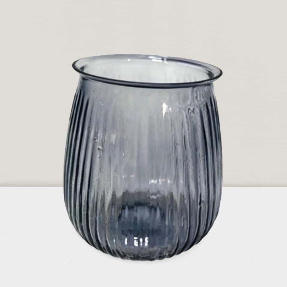 4'' Ashen Ripple Decorative Votive Vase - Elegant Home Décor & Centerpieces Blush ripple votive vase 4”X4”