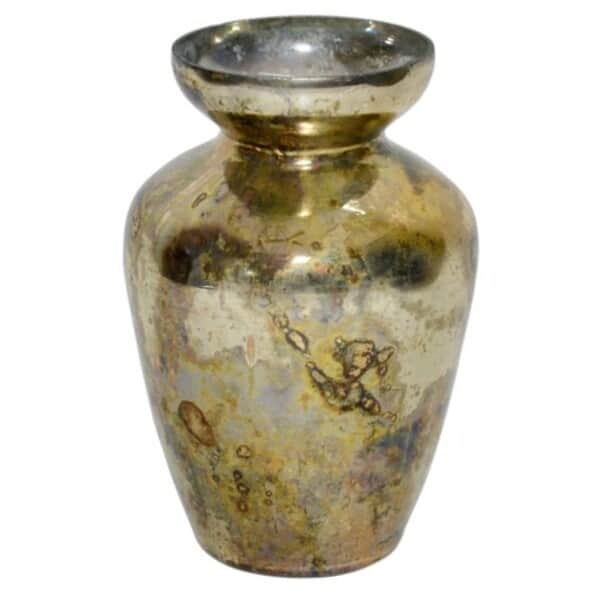 Elevate Your Space with a 6" Burnt Gold Vase – Luxury Mercury Glass Décor Gold Mercury Glass Vase (6″Hx4.5″W)
