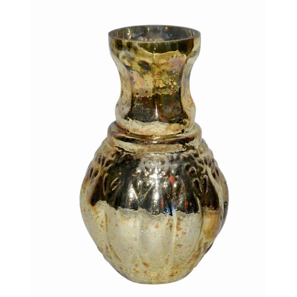 Gold Mercury Glass Vase (6″Hx3.5″W)