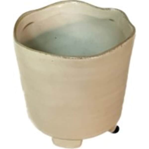 5.5'' Cream Earthware Decor - Unique Minimalist Centerpiece for Contemporary Homes Art Design Earthware Bronze Pot 5.5″x 5.5″
