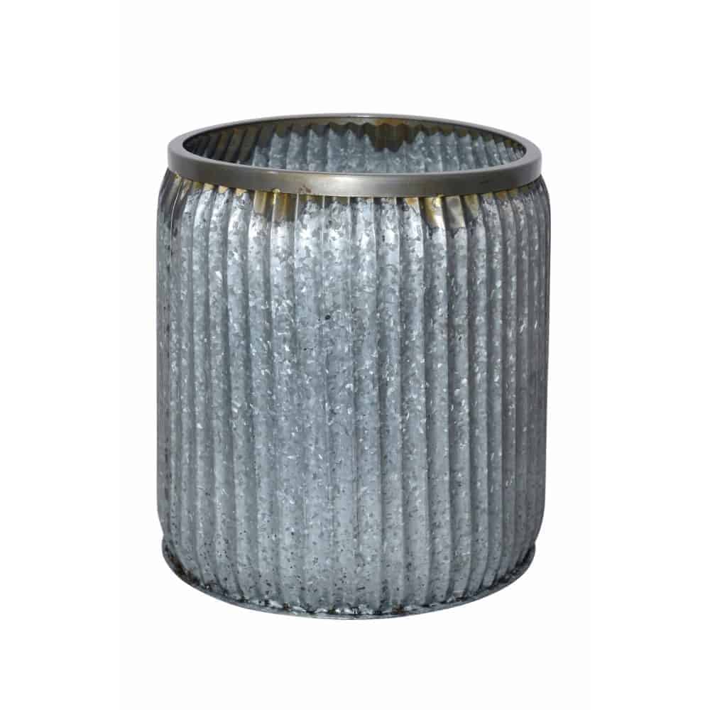 Rustic Galvanized Iron Round Planter - 15" Durable Indoor/Outdoor Pot Rustic Galvanized Iron Round Planter (8″Hx9.5″D)