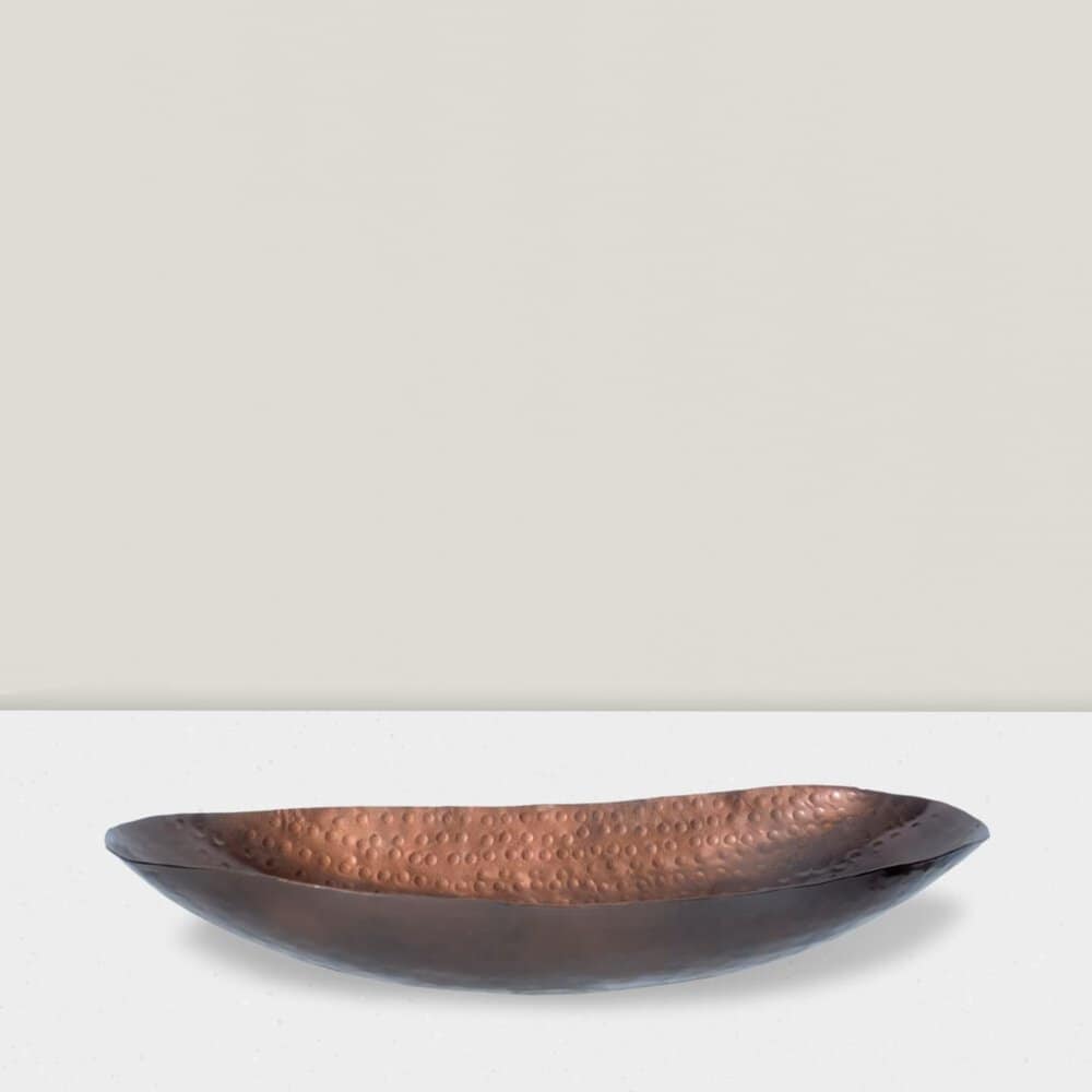 Set of 6 Decorative Hammered Iron Boats - Modern Table Centerpieces Platinum Oval Boat Hammered Aluminium 12″Lx3″Hx4″W