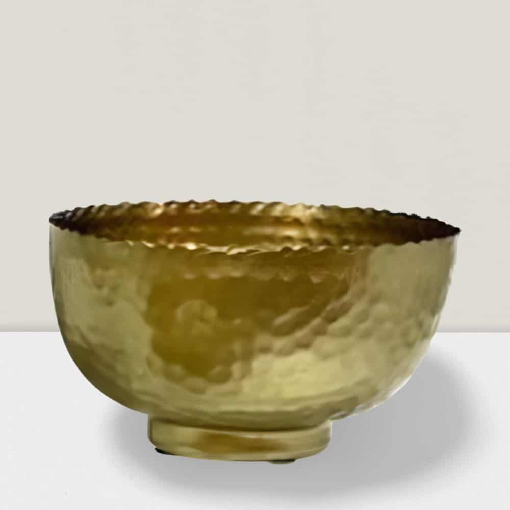 Set of 6 Elegant 9.5'' Hammered Metal Bowls - Versatile Decorative Storage Iron Silver hammered bowl 14”DX5”H Pk of 6