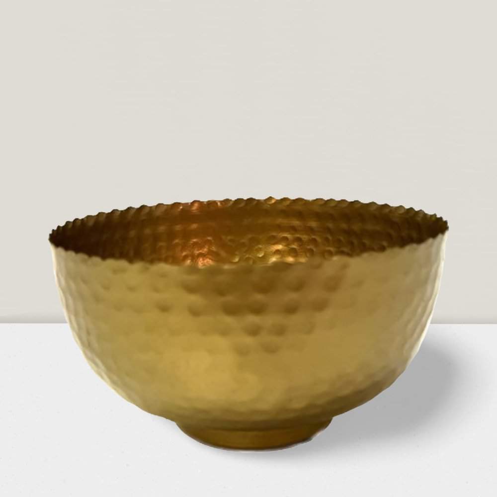 Elegant 6-Pack Gold Hammered Bowls | Decorative Serving Bowls for Dining Essentials Iron Silver hammered bowl 14”DX5”H Pk of 6