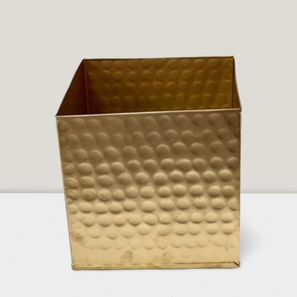 Iron Bronze hammered cube 4”x4”