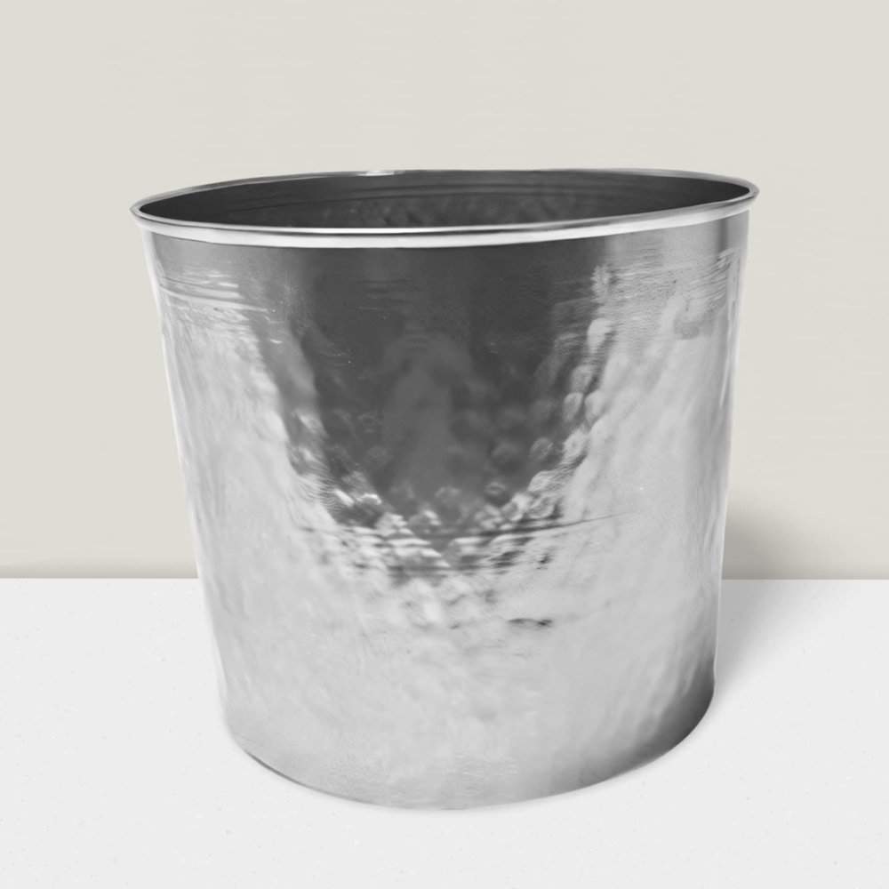Iron Bronze hammered cylinder 4”x4”